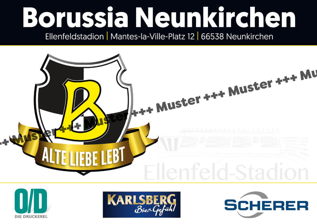 Eintrittskarte in neuem Design für Borussia Neunkirchen